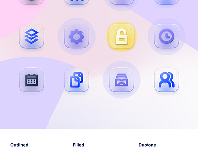 Glassmorphic Icon Set