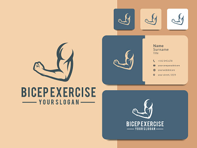 Arm or biceps muscle logo design for gym sport fitness club arm biceps design dumbbell fitness icon illustration logo power