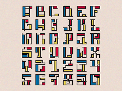 36 days of type Mondrian 1920s 36daysoftype design letters mondrian numbers sketch vector