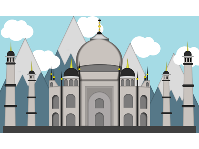 Vectorized Taj mahal graphic hyperisland illustration sketch3 tajmahal vector