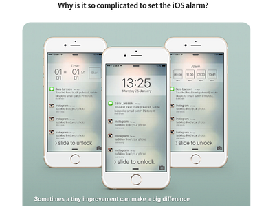 shortcut to the alarm and timer on iOS alarm app apple ios redesign ui ux