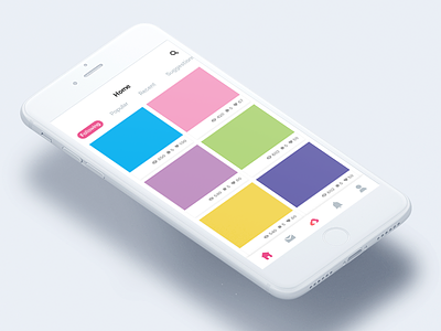Dribbble Home Screen clean concept design dribbble feed home ios portfolio timeline ui ux