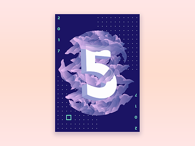 No.5 Poster 2017 abstract baugasm colors five gradient graphic illustration illustrator number poster typography