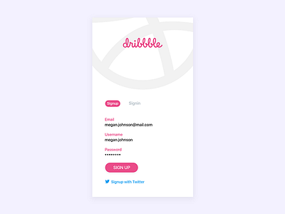 Daily UI - #001 : Signup 001 clean daily design dribbble form ios material signin signup ui ux