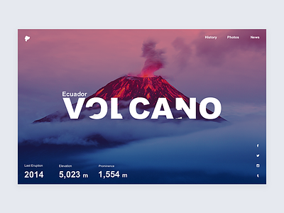 Daily UI - #003 : Landing Page 003 3d color daily gradient landing page ui ux volcano web website