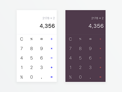 Daily UI - #004 : Calculator 004 calculator clean color colors daily minimal mobile numbers ui ux
