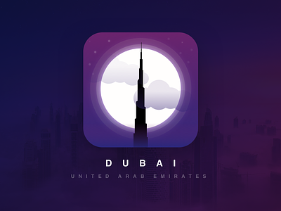 Daily UI - #005 : App Icon 005 app icon city daily dubai emirates illustration moon night sketch ui vector