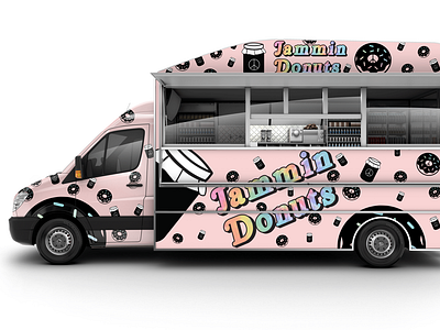 Jammin Donuts Food Truck Branding Mockup