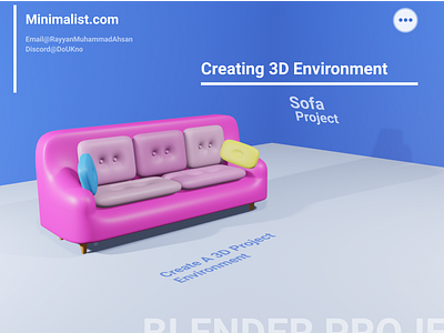 3D Sofa blender branding design illustration