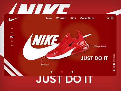 Nike Landing Page design illustration typography ui vector