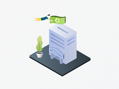 Save Money to the Bank bank deposite illustration money