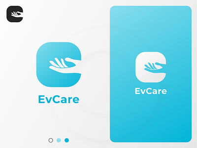 EvCare Logo Design | Health App blue calm care health help trending