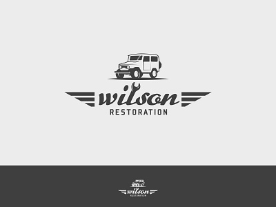 Wilson Restoration branding design logo