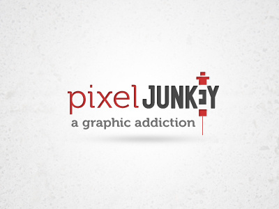 Pixel Junkey. A graphic addiction. graphic logo pixel type