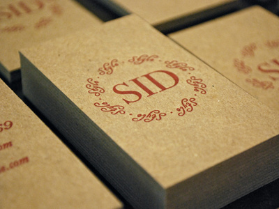 Sid Style letterpress business card business card card cardboard crimson letterpress letterpress design logo parklife press red symbol
