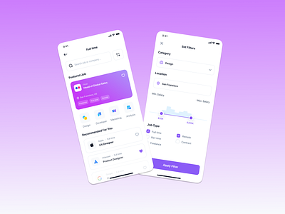 Job Listing App - 2 android appdeveloper appdevelopment apps design filters flutter fluttertop graphic design job job listings jobs logo ui