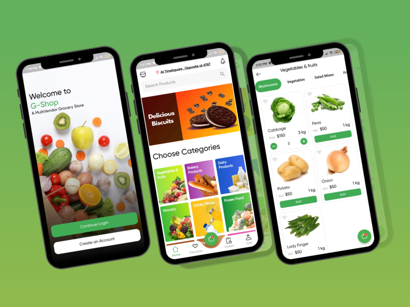 Multivendor Grocery App android androiddeveloper app appdeveloper appdevelopment bestdesign design flutter fluttertop fruit graphic design grocery groceryapp gshop iosdeveloper logo shop ui vegetable