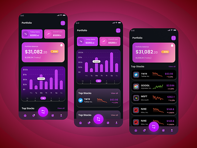 Trading App Dark UI V2.0