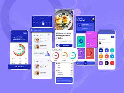 Health App ❤️‍🩹 UI (Light) #2 appdesign blue chart design health mobileapp mordern new popular post trending ui uikit uiux