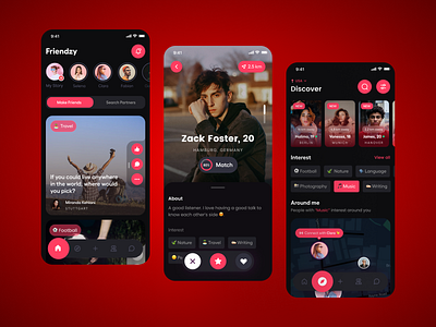 Dating App Dark UI V2 by FlutterTop UI/ UX on Dribbble