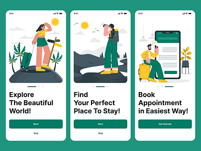 Travel Mobile App Onboarding Screen booking app onboarding onboarding screen travel app travel app onboarding travel mobile app ui ui design uiux