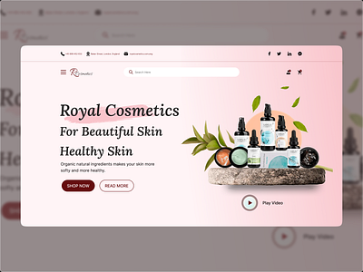 Cosmetic Website Hero Section beauty beauty product beauty salon branding cosmrtology ecommerce hasansyed99 landing page makeup salon skin skin care ui user experience user interface design ux web ui