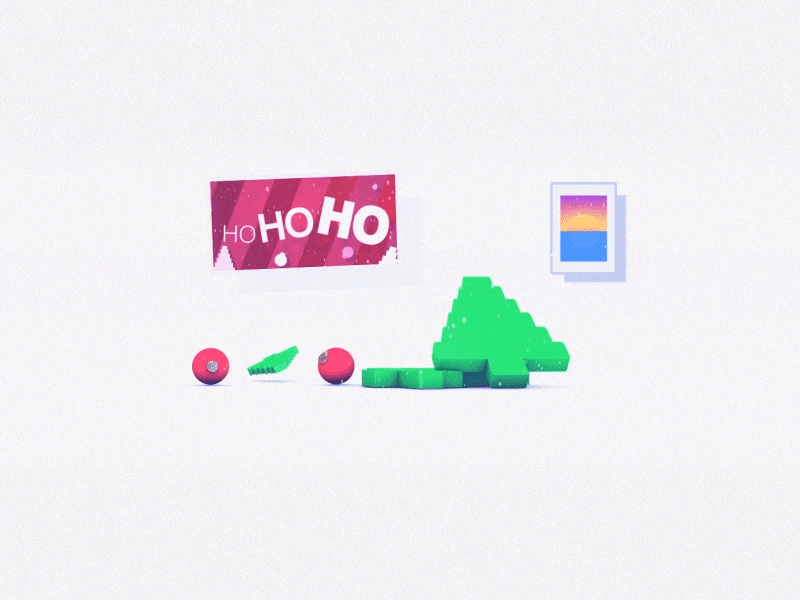 ho ho ho 2d 3d animation balls christmas composition gif graphic design hohoho minimal simple