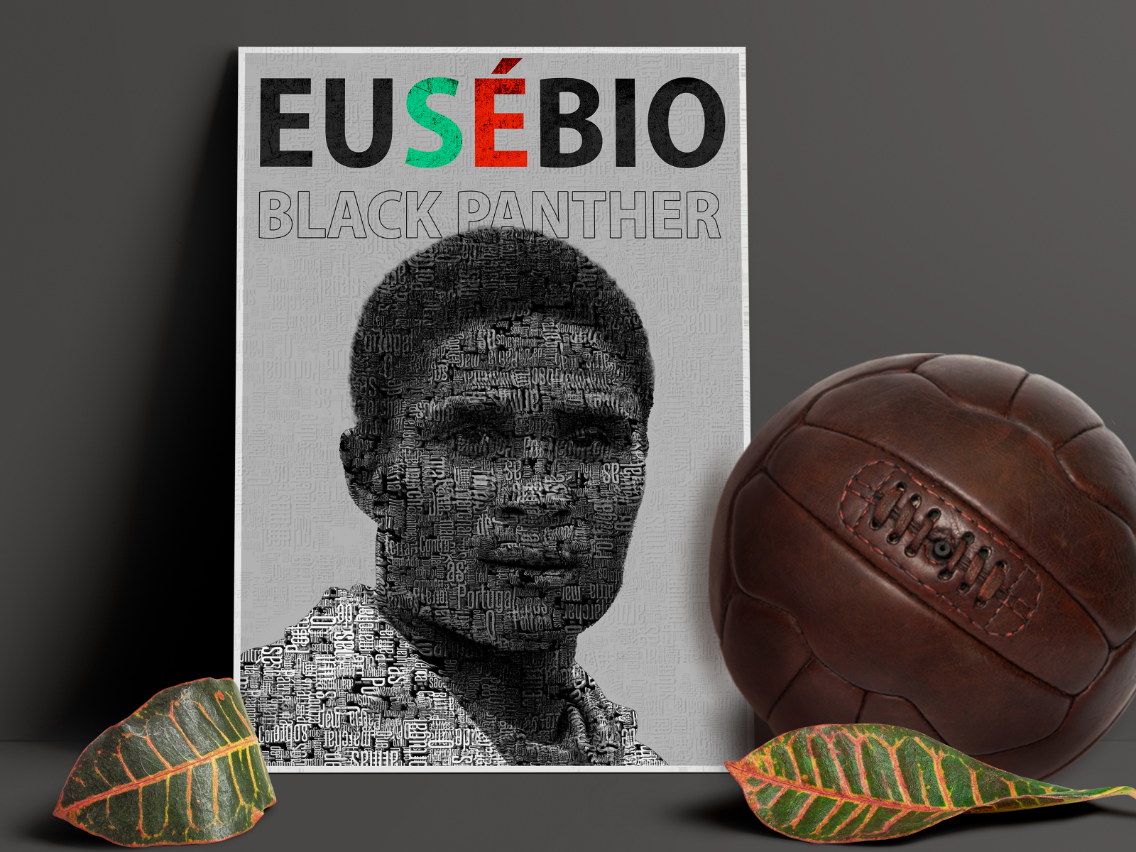 Eusébio - Portugal Legend ball black white design eusebio football portrait poster poster design soccer