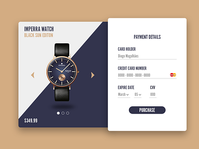 Daily UI Challenge #002 - Credit Card Checkout card credit card checkout daily challange daily ui 002 desing watch