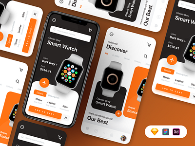 Smart Watch App UI app design mobile app smart watch app ui ui ux