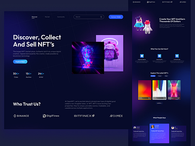 Modern NFT Website design landing page nft ui ui ux user interface