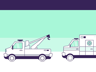 cars ai ambulance branded content digital illustration towtruck vector