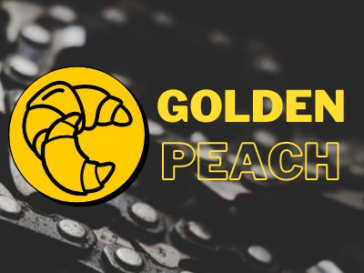 Golden Peach app branding croissant design food graphic design logo