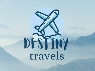 Destiny Travels airplane app branding design destiny flight graphic design logo travel travels