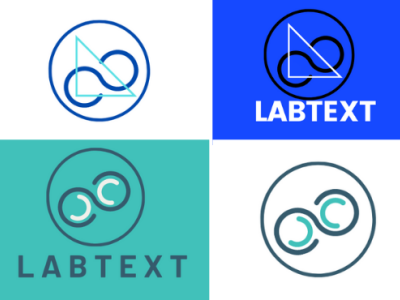 LABTEXT 3d app art blue branding design graphic design logo