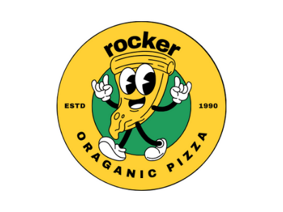 Retro Logo-ROCKER ORGANIC PIZZA