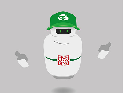 Gas cylinder cartoon character cylinder design illustration logo qr
