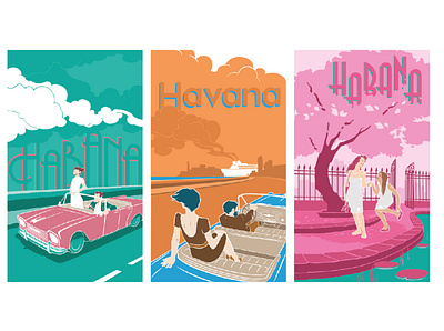 Havana girls illustration poster