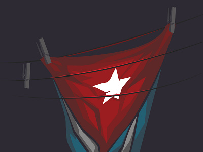 keep shining cuba flag ilustration nigth red shining star