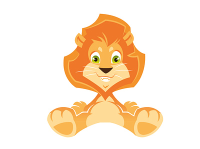 Leo animal cartoon greeneyes illustration lion smiling vector