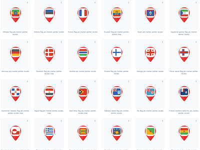 Country flag pins worldwide ready to download in SVG file flagpins flags map marker pins pinsflag