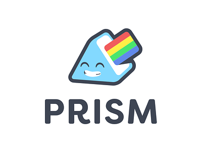 Prism branding colorful cute fun illustration logo rainbow