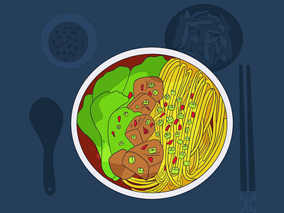 Illustration of Taiwan noodles