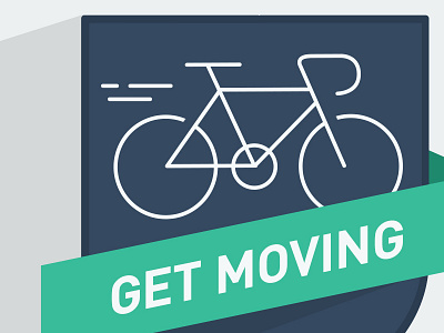 Get Moving bicycle clean flat fun line art minimal simple