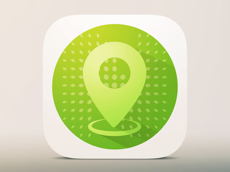 Nasher App Icon app ios 7 icon long shadow flat location design white iphone mobile nasher sculpture