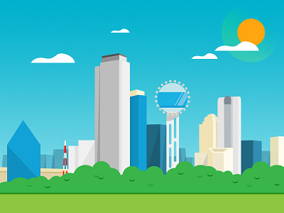 Sunny Dallas Texas bright dallas flat geometric home lines minimal shapes skyline slater style sunny texas