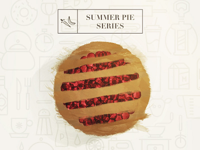 Summer Pie Series cherry icons illustration light pie series summer texture