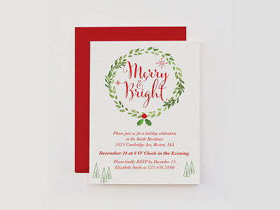 Lupines & Lace is Now Open christmas custom design etsy holiday invite print store