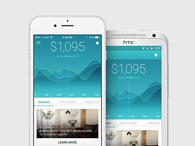 Savings android cards chart data design graph home ios material design ui ux wip