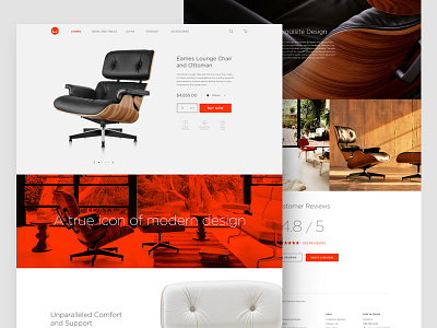 Eames Lounge Chair chair design eames page product redesign site ui web